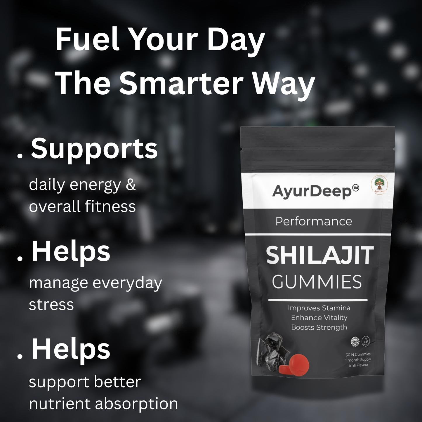 AyurDeep Shilajit Gummies β Imli Flavor| 30 Gummies