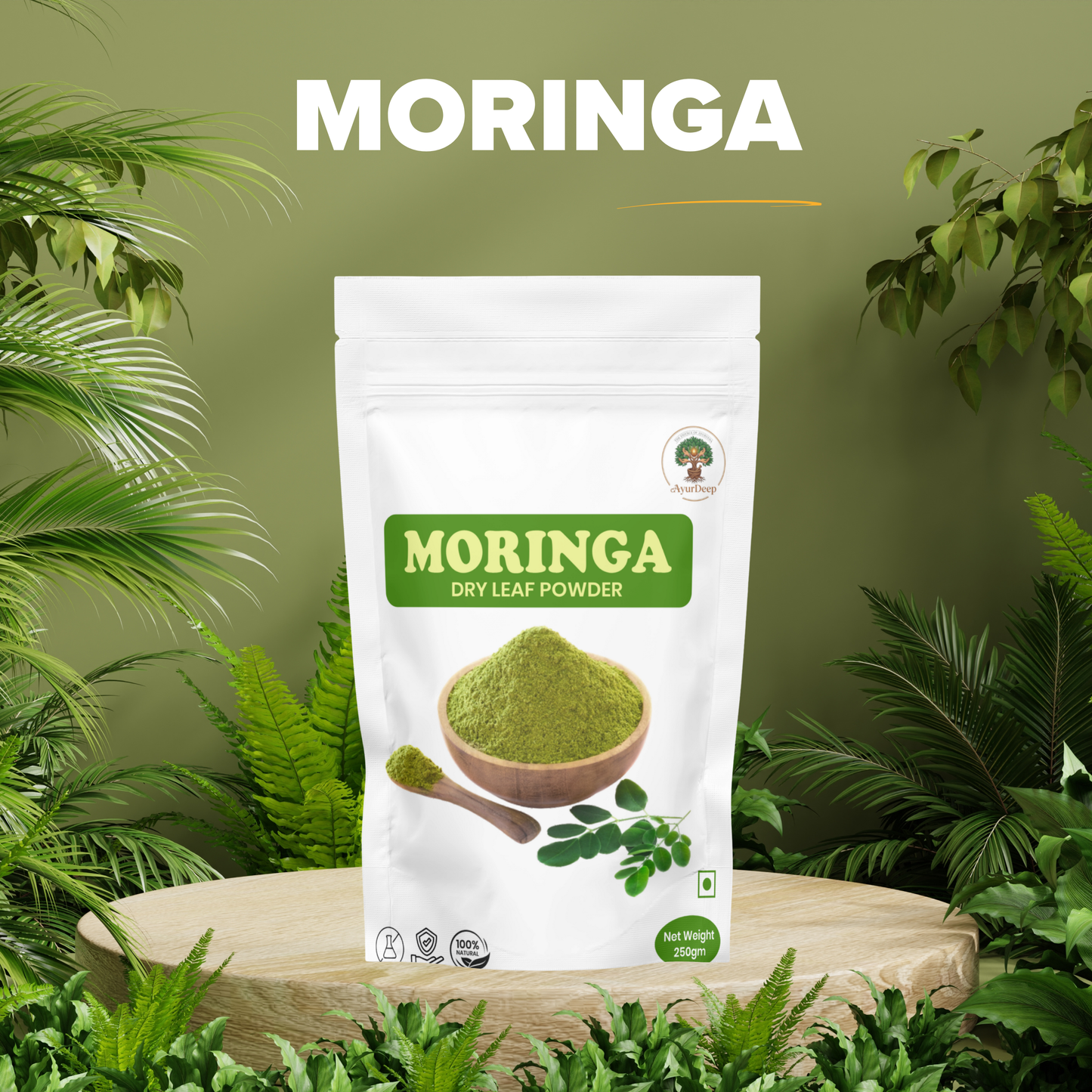 AyurDeep Pure Moringa Powder – 100% Natural Superfood