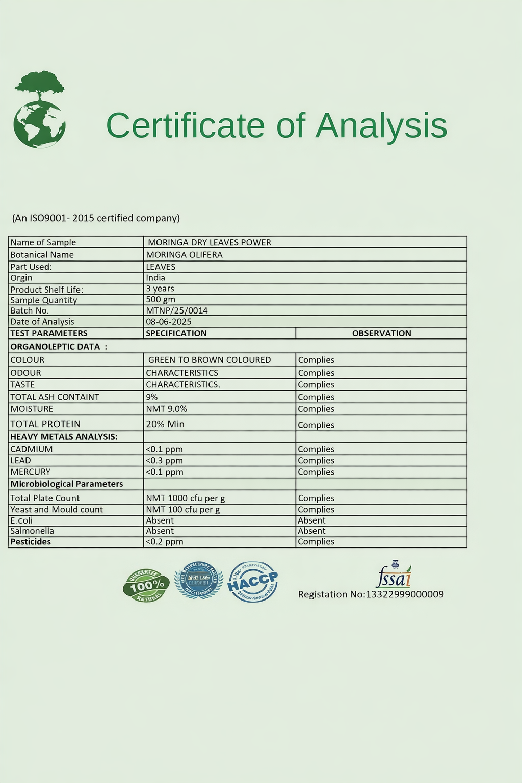 AyurDeep Green Combo Nutrition Pack – Moringa Powder + Moringa Capsules